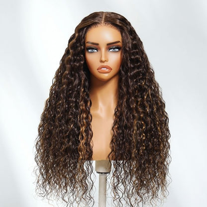 Extra 50% OFF | Sunber Sunber Piano Brown Highlight Curly 7x5 Bye Bye Knots Pre Cut Lace Wig With Invisi Drawstring