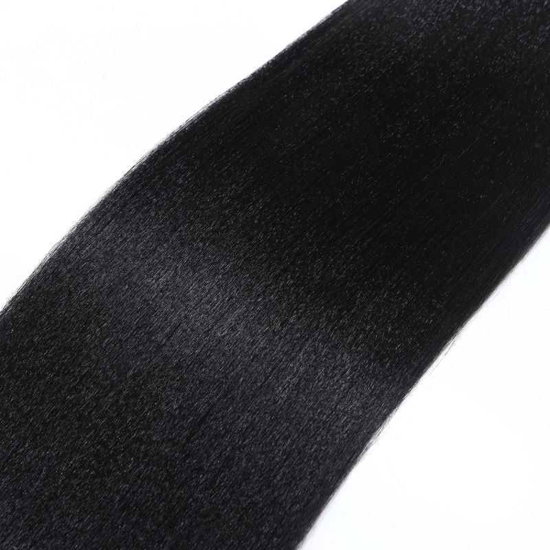 Flash Sale Sunber Yaki Straight Natural Black 3 Bundles With 4x4 Swiss Lace Closure