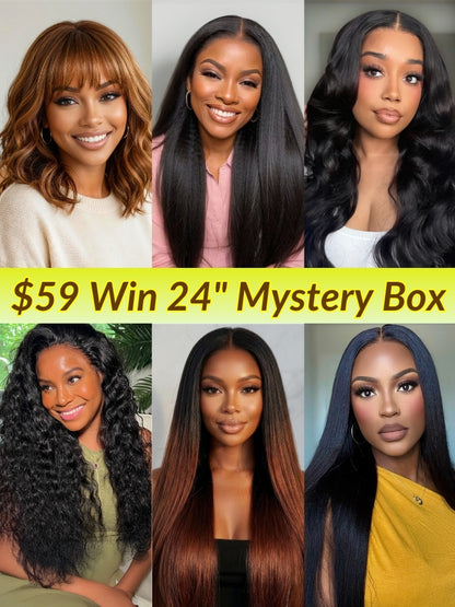 Sunber $59 Mystery Box Win 24inch Loose Wave 13x4 Pre Everything Lace Frontal Wig Flash Sale