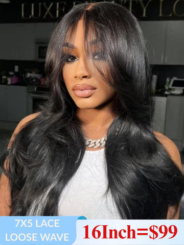 $100 OFF | Sunber 7x5 Bye Bye Knots Lace Closure Fluffy Hair Loose Wave 3D Dome Cap Wigs with Bangs