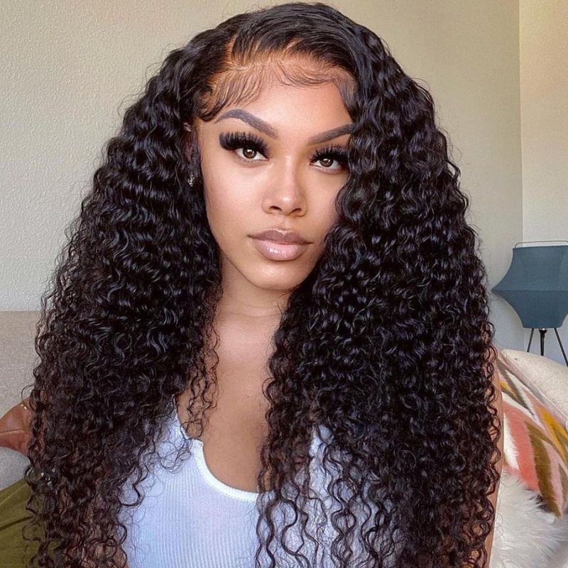 Sunber Bye Bye Knots Jerry Curly 7 By 5 Lace Closure Wigs Human Hair With Bleached Knots