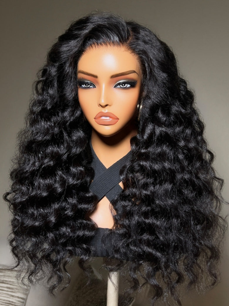 Sunber Kinky Straight Wand Curl Wig 13x4 HD Real Scalp Lace Frontal With Invisi Drawstring Flash Sale