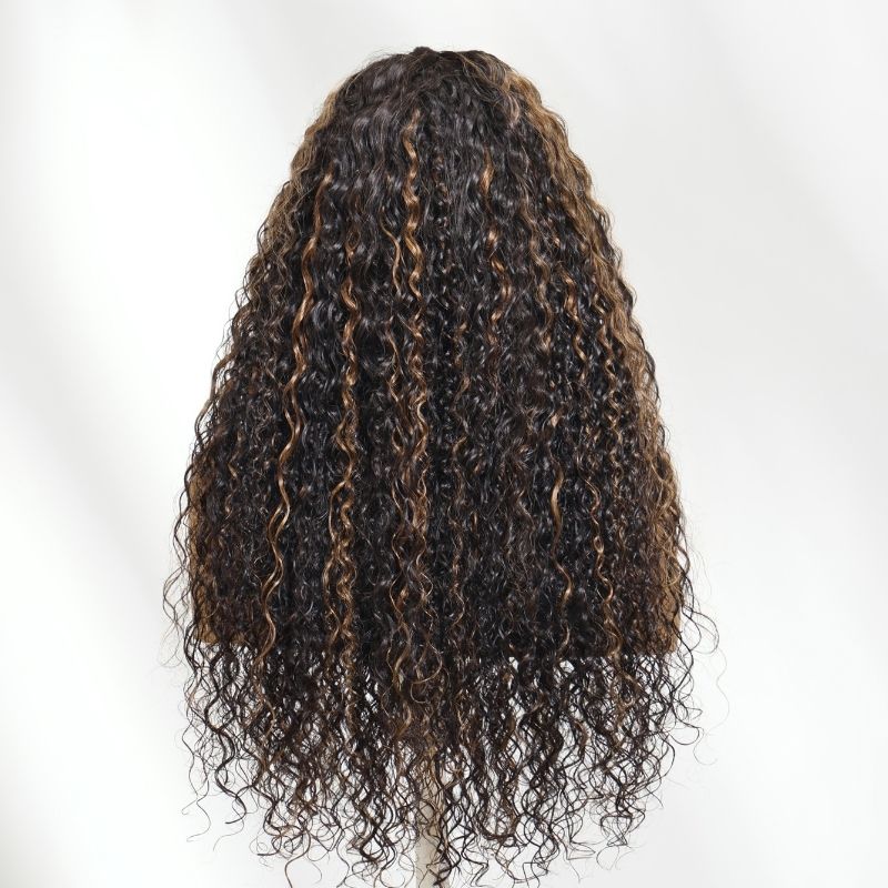 Golden Brown Highlights 13x4 Pre Everything Water Wave