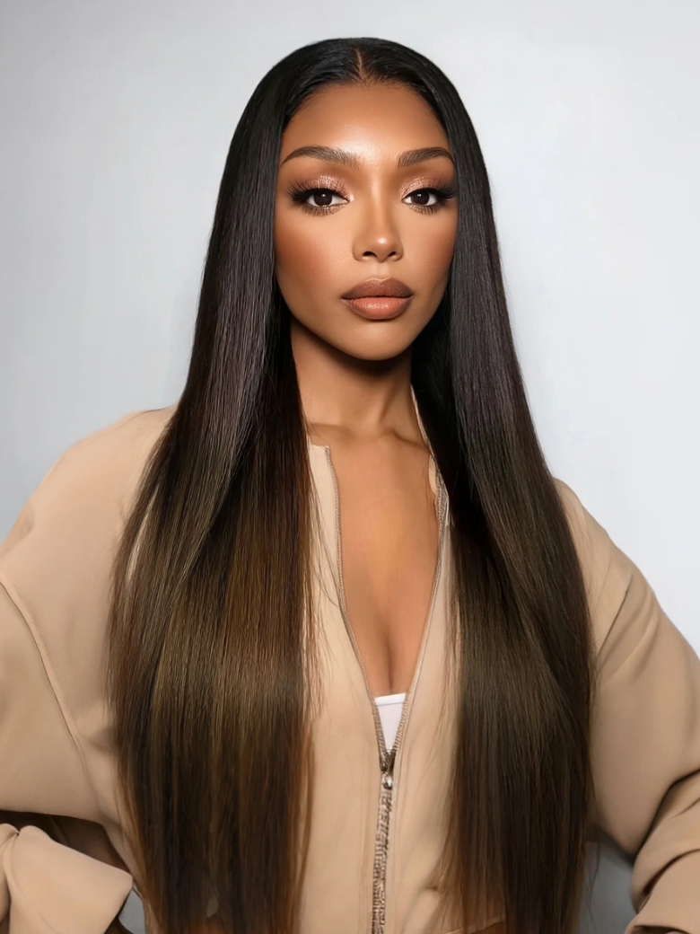 Sunber Glueless Chestnut Brown Yaki Straight Wave Wig Upgrade New V Part Wig Yaki Straight No Leave Out Protective Styles Flash Sale