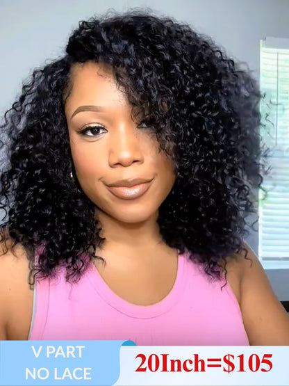 Low To $59 Sunber Jerry Curly 7x5 Pre Cut Lace Human Hair Glueless Wigs $100 Off