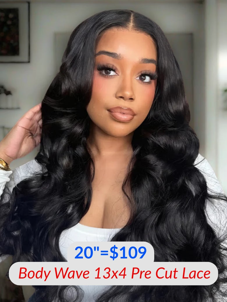 24INCH=$79 Sunber Water Wave 13x4 Pre Cut Lace Human Hair Wigs $100 OFF