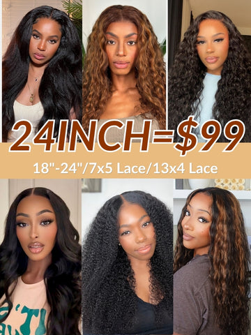 24inch=$99 丨Sunber 7x5/13x4 Lace Clearance Human Hair Wig Limited Stock Flash Sale