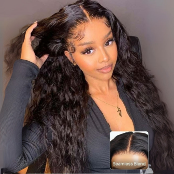 Sunber Breezy Wet Wave 13x4 Pre Everything Lace Frontal Loose Wave Natural Black Wig With Invisi Drawstring Flash Sale