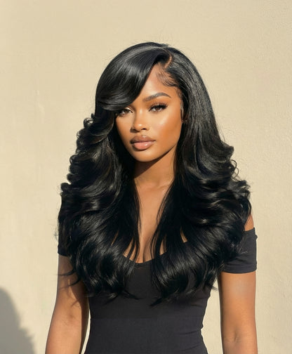 Sunber 200% Density Effortlessly Feathered Hairstyles 7x5 Pre Cut Lace Wig With Layered Haircuts