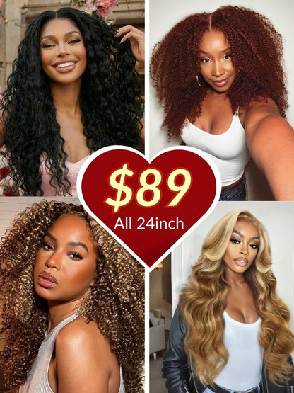 All 24inch=$89 | Sunber 13x4 Or 7x5 Lace Wig Flash Sale Limited Stock