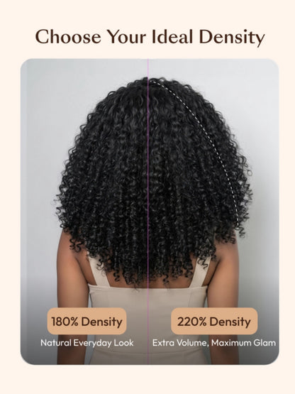 Sunber Burmese Curly Glueless Install Half Wig with Finger Coily Ends Beginner Friendly Flash Sale