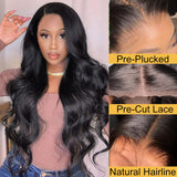 Sunber 6x4.75/5x5 Pre Cut HD Lace Wigs Body Wave Human Hair Wear And Go Glueless Wigs