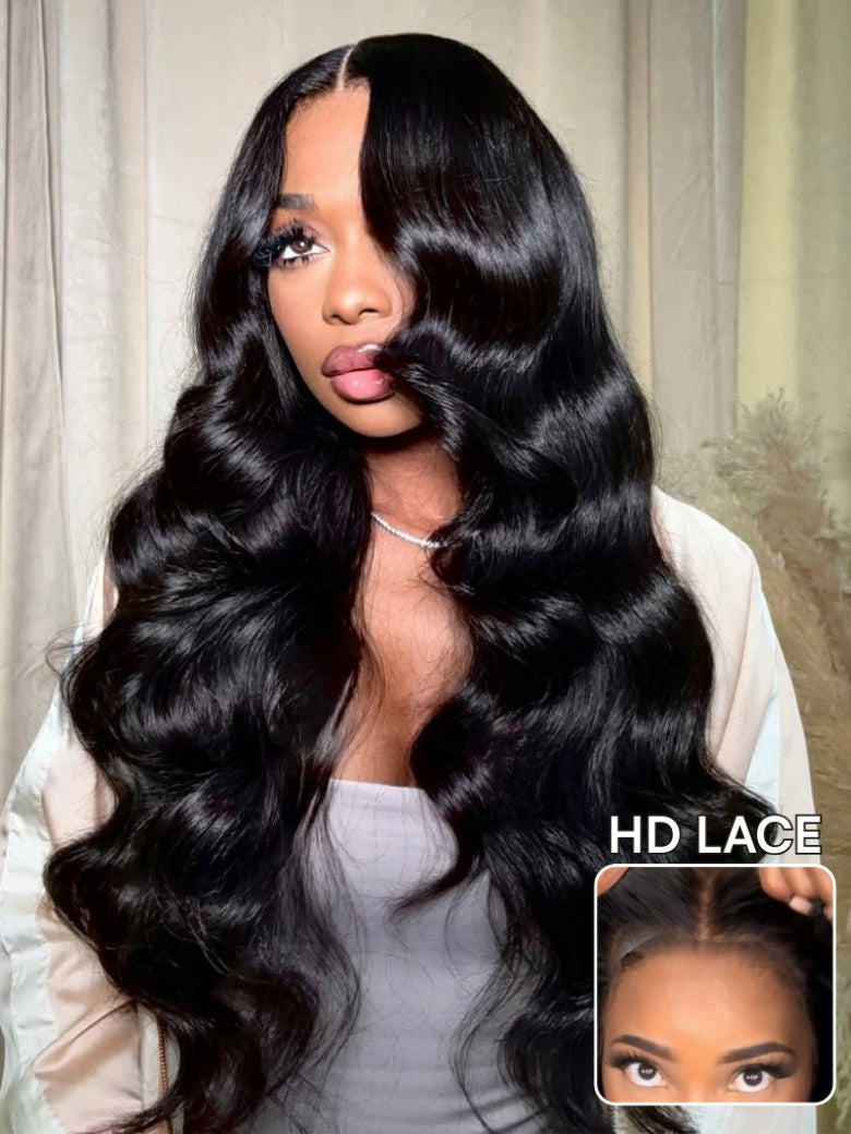 Sunber Affordable 5x5 HD Bye Bye Knots Body Wave Pre-cut Lace Wig With Invisi Drawstring