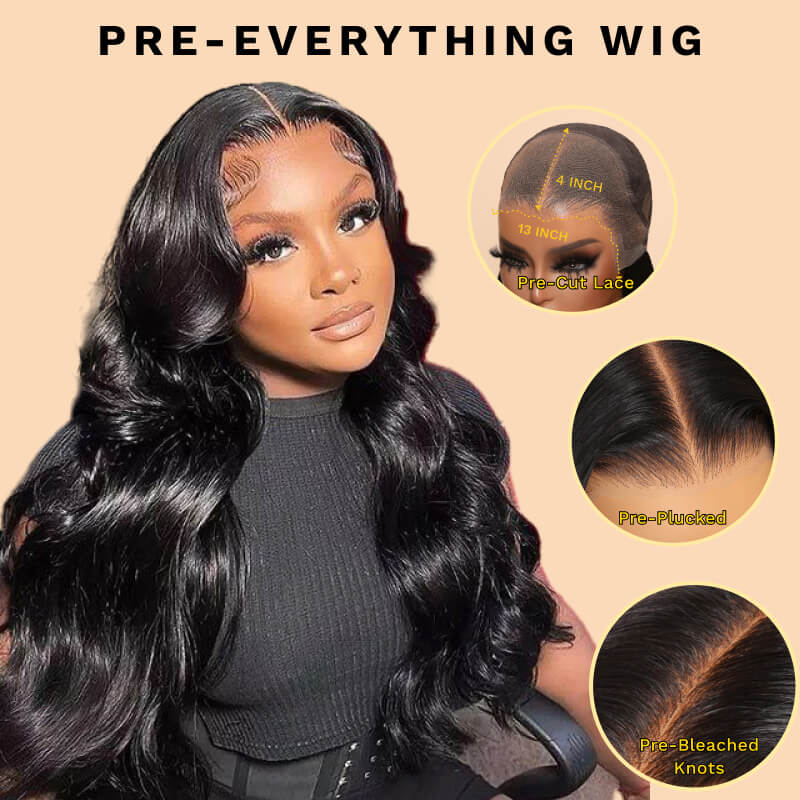 Sunber 6x4.75/ 7x5 Pre-Cut Lace Wear & Go Wigs Body Wave Pre-Plucked Hairline Beginner Friendly