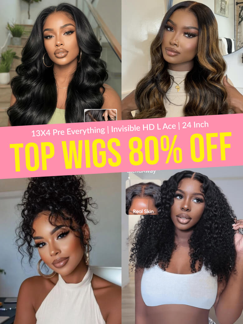 [Top Wigs From $59] Put On & Go/ 13x4 Lace Frontal/ 180% Density Wigs With Invisible Lace Glueless Human Hair Wigs VIP Member Flash Sale
