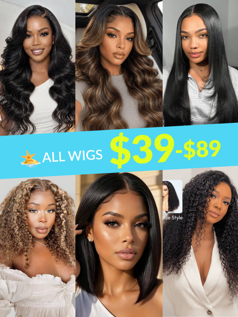 [All Wigs $39-$89] Put On & Go/13x4 Lace Frontal/180% Density Wigs With Invisible Lace Glueless Human Hair Wigs VIP Member Flash Sale