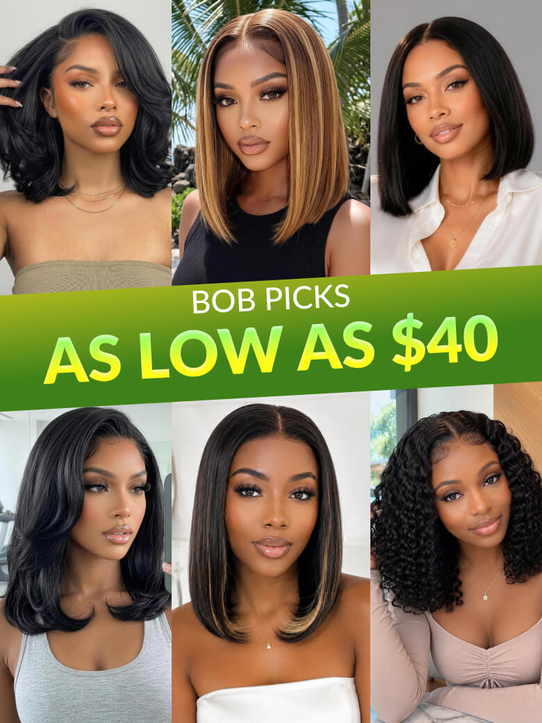 Bob Wigs From $40丨6*4.5 Wear To Go/ 7*5 Bye-Bye Slip/ 13*4 Frontal Wig Vip Member Flash Sale