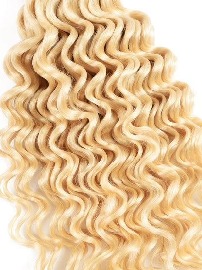 Sunber Hair 613 Blonde Deep Wave 3PCS  With 4X4 Lace Closure 100% Virgin Human Hair Weaves