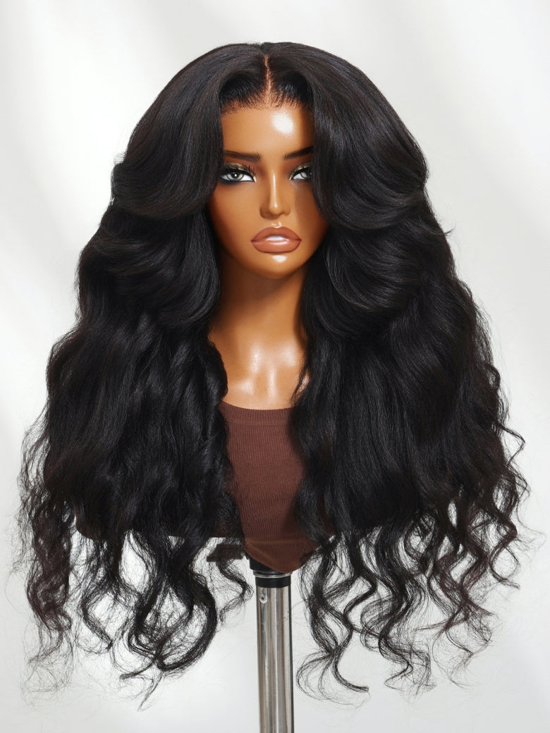 Flash Sale Sunber Kinky Straight EasiContour™ V Part Glueless Wigs 150%/180% Density Human Hair With Invisi Drawstring