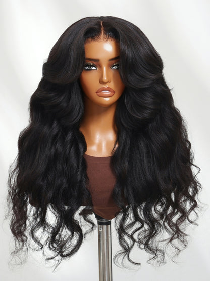 Flash Sale Sunber Kinky Straight EasiContour™ V Part Glueless Wigs 150%/180% Density Human Hair With Invisi Drawstring