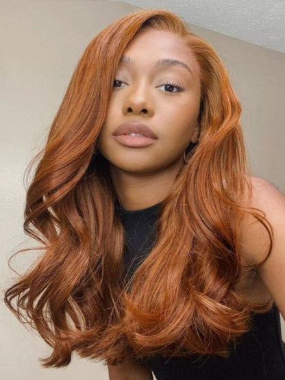 Sunber 13x4 Pre Everything Copper Brown Side-Parted Face-Framing Curls Lace Frontal Wig With Invisi Drawstring Flash Sale
