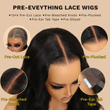 Sunber Soft and Silk Straight Wig 13x4 Pre Everything Lace Front Wigs Human Hair Wig With Pre Cut