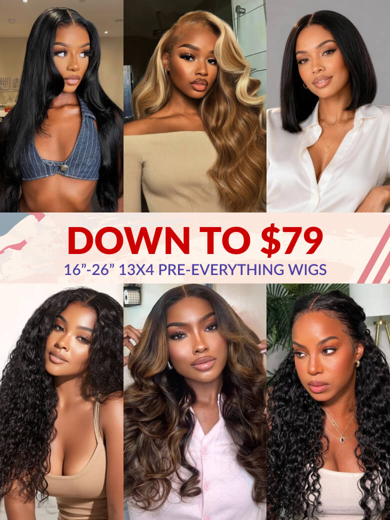 Down to $79丨Sunber 16 Inch - 26 Inch 13x4 Pre-Everything Clearance Human Hair Wig Limited Stock Flash Sale