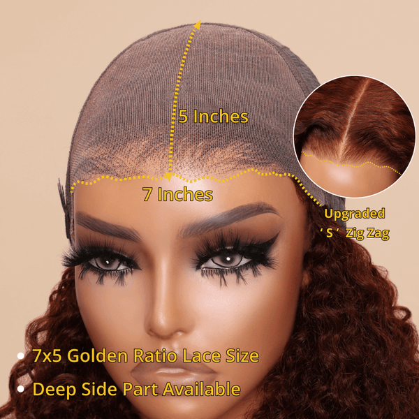 Sunber $100 Off Reddish Brown Water Wave 13 By 4 Lace Front Wigs Pre-Plucked