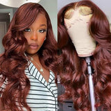 Sunber Body Wave Wear & Go Reddish Brown 13x4 Pre-Cut Lace Human Hair Wigs With Pre-Plucked