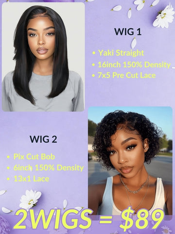 2Wigs=$89 | Sunber Buy One Get One Free Wig Happy Easter Flash Sale