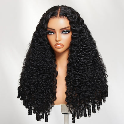 Sunber 13x4 Pre Everything Soft Natural Burmese Curly Finger Coily Ends Lace Frontal Wig With Invisi Drawstring