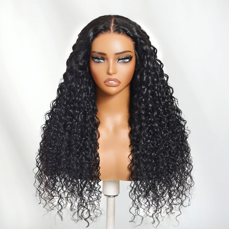 Sunber 7x5/ 13x4 Pre-Everything Lace Frontal Wig Water Wave & Curly Mixed Human Hair Wigs With Invisi Drawstring