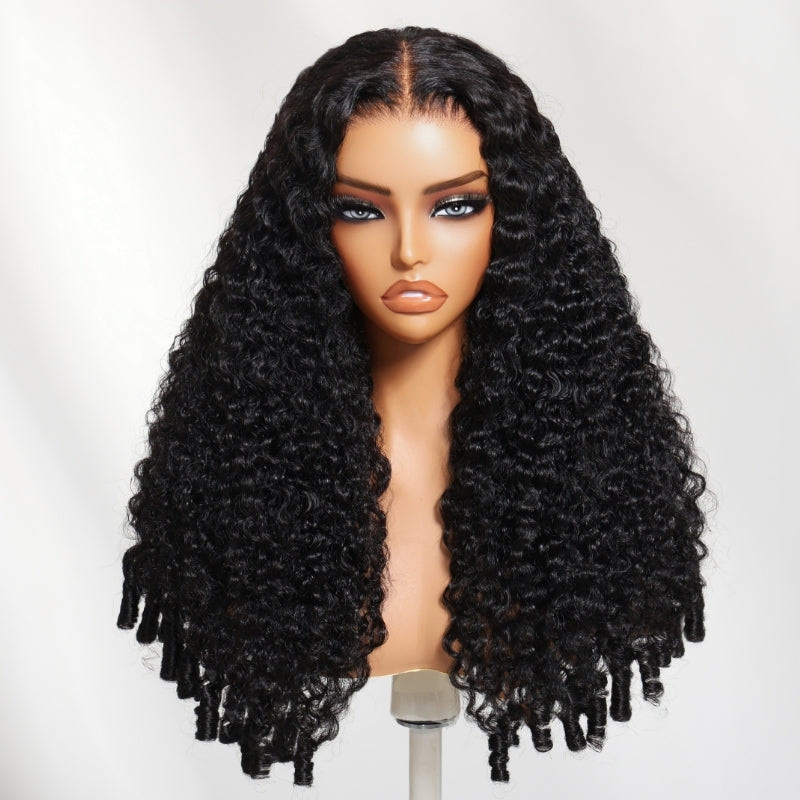 Sunber 13x4 Pre Everything Soft Natural Burmese Curly Finger Coily Ends Lace Frontal Wig With Invisi Drawstring