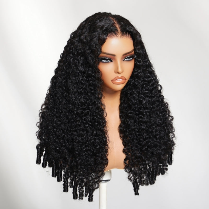 Sunber 13x4 Pre Everything Soft Natural Burmese Curly Finger Coily Ends Lace Frontal Wig With Invisi Drawstring