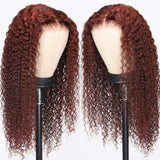 Flash Sale Sunber Reddish Brown Lace Part Curly Wig 6*4.75 Pre-Cut Lace Wear And Go Wig Pre Plucked Hairline