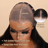 Sunber Body Wave Honey Blonde Highlights 6x4.75 Pre-Cut Lace Closure Human Hair Wig