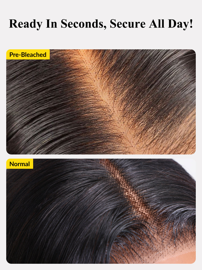 Sunber Golden Brown Highlights 7x5 Bye Bye Knots Water Wave Lace Closure Wig With Pre Bleached Tiny Knots