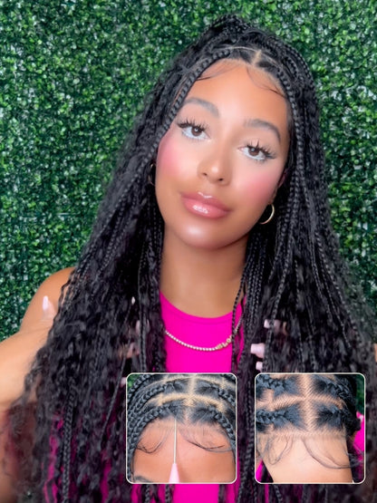 Sunber Full 360 Lace 200% Density Knotless boho box braid Wigs For Black Women Flash Sale