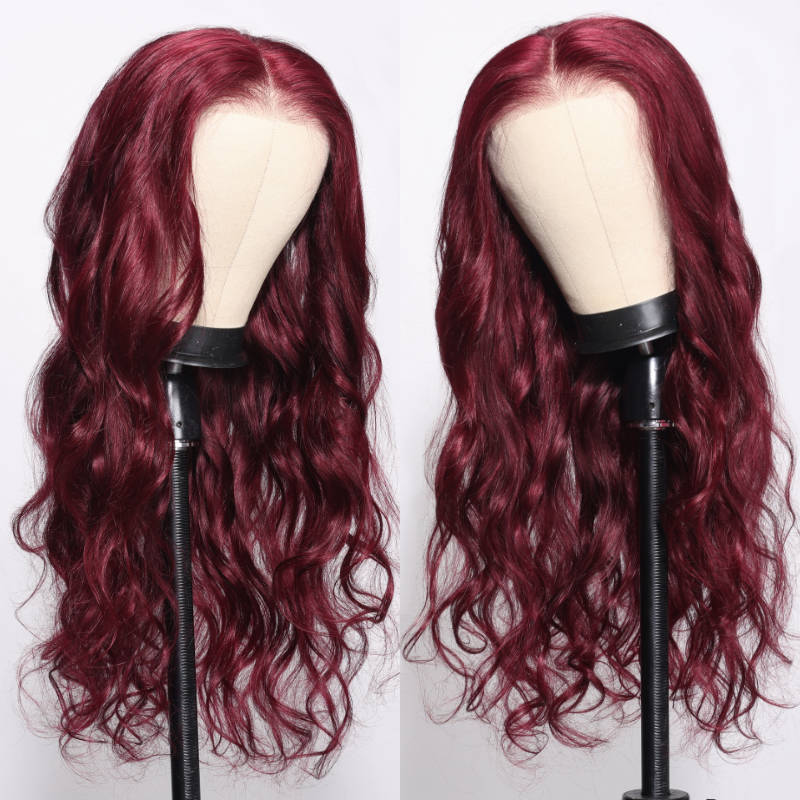 Body Wave Burgundy Wig With Breathable Cap