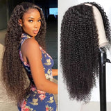 Sunber Effortless To Put On Curly V Part Wig Human Hair No Leave Out Glueless Wigs Flash Sale