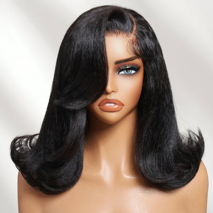 7x5 Pre Cut Shoulder-length Kinky Straight