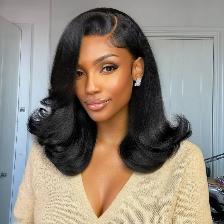 7x5 Pre Cut Shoulder-length Kinky Straight