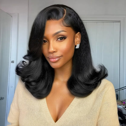 7x5 Pre Cut Shoulder-length Kinky Straight