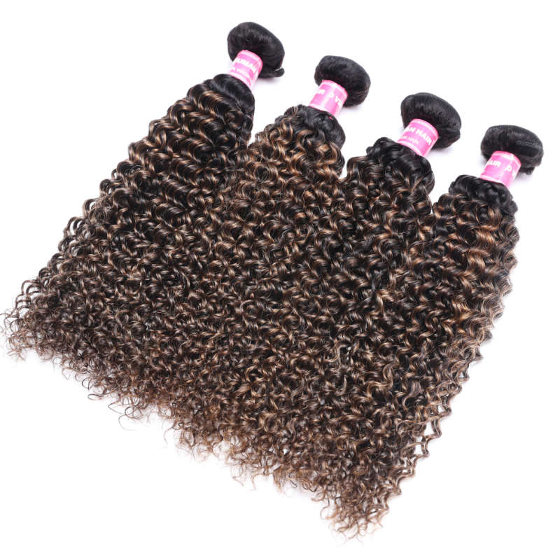 Jerry Curly 4Bundles Human Virgin Hair Weave