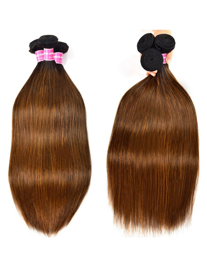 Sunber Ombre Dark Roots Balayage Color Silk Straight Human Hair Weaves 3 Bundles Deal