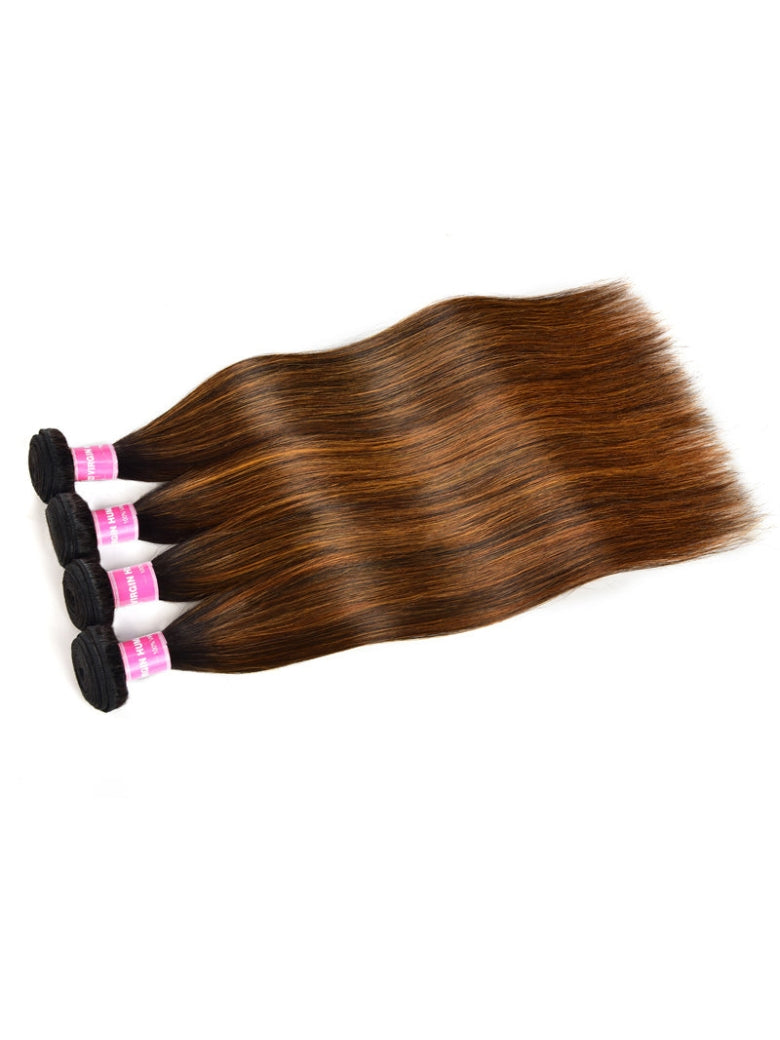 Sunber Ombre Dark Roots Balayage Color Silk Straight Human Hair Weaves 3 Bundles Deal