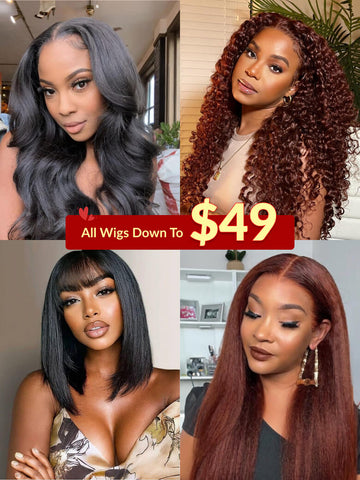 Low To $49 All Kinds Of Bye Bye Knots Wig Glueless Wigs Clearance Price For VIP Flash Sale