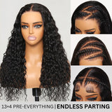 Sunber Water Wave Transparent Lace Front Wigs Glueless Pre-Cut Lace Wig Wet and Wavy Wigs
