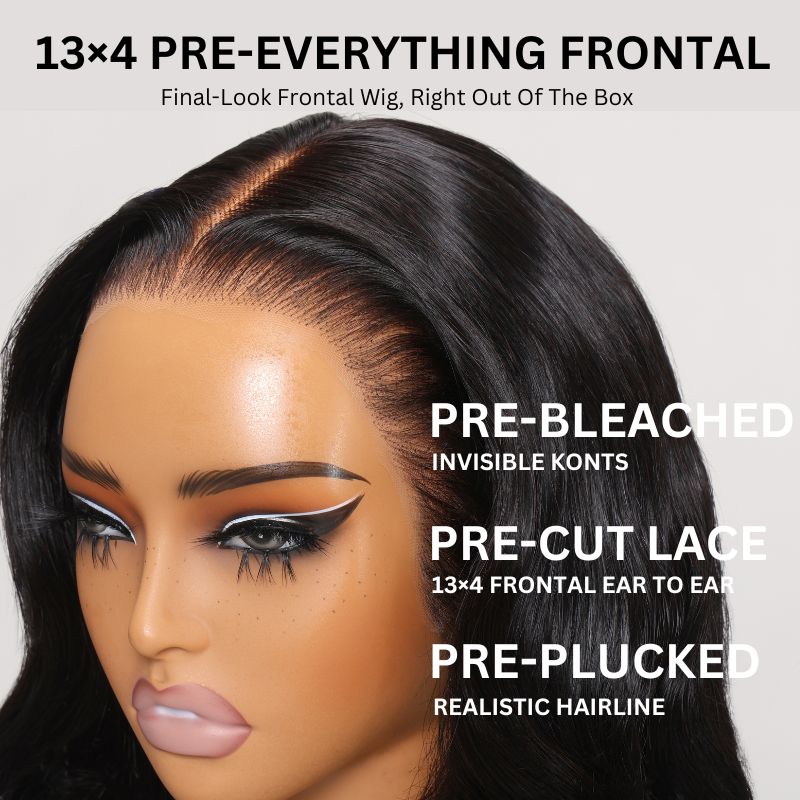 Sunber Body Wave Upgrade First Ever 13x4 Pre Cut Glueless Frontal Wig Pre-Plucked Hairline With Bleached Knots