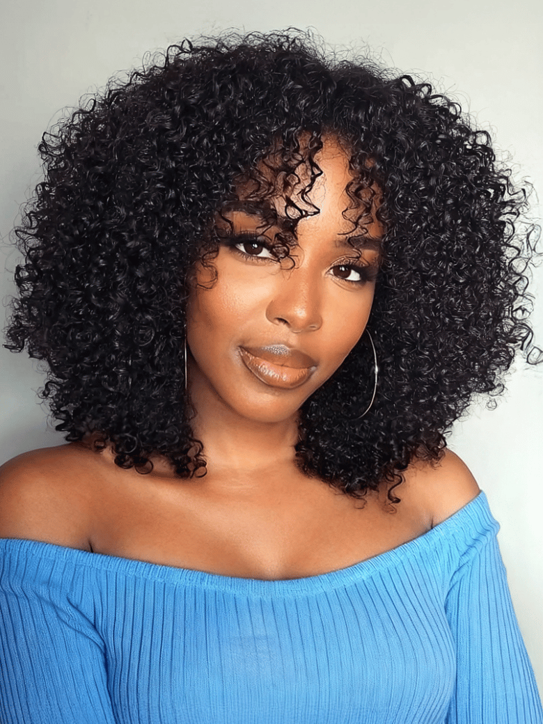 Sunber 7x5 Pre Cut 200% 4C Kinky Edge Baby Hair Curly Pre-Cut Lace Human Hair Wigs Bleached Knots With Invisi Drawstring